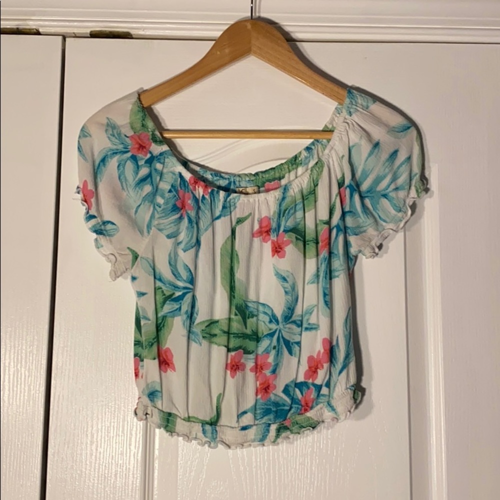 Hollister Off The Shoulder Floral Shirt
